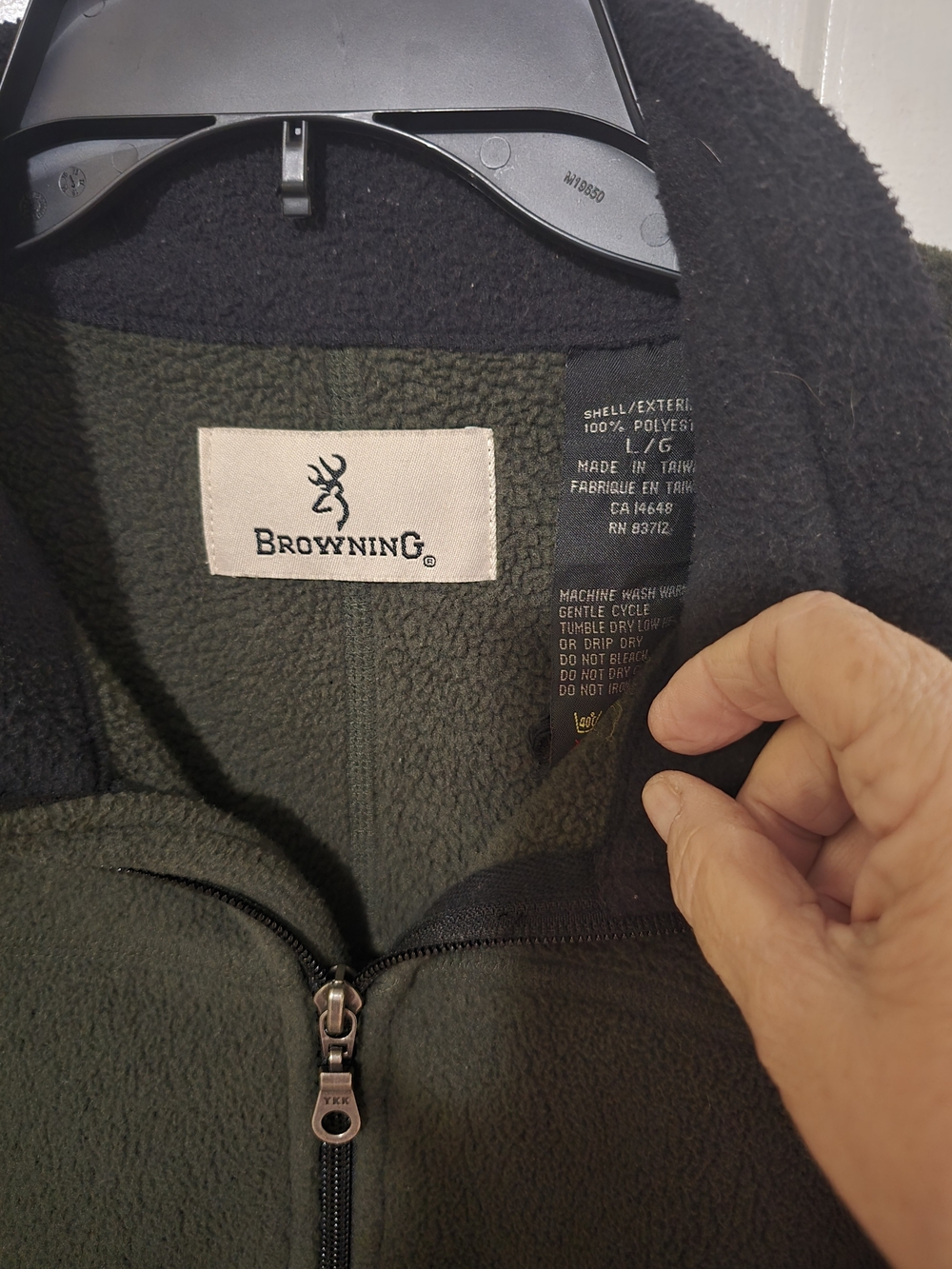 Browning Olive Green Full-Zip Fleece Jacket